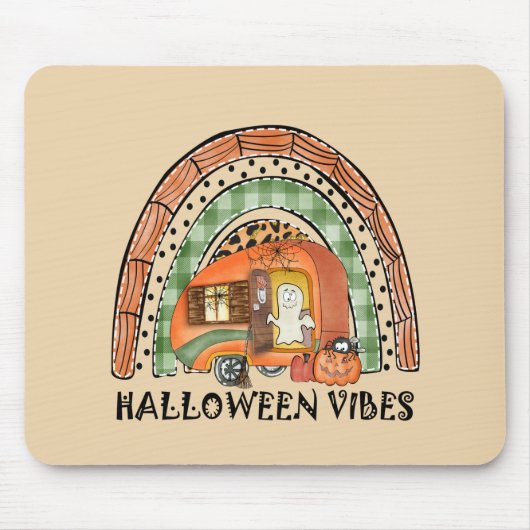 Rainbow Halloween Vibes Camper/ Anhänger Mousepad (Vorne)