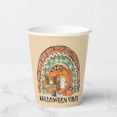 Rainbow Halloween Vibes Camper/ Anhänger Pappbecher (Rückseite)