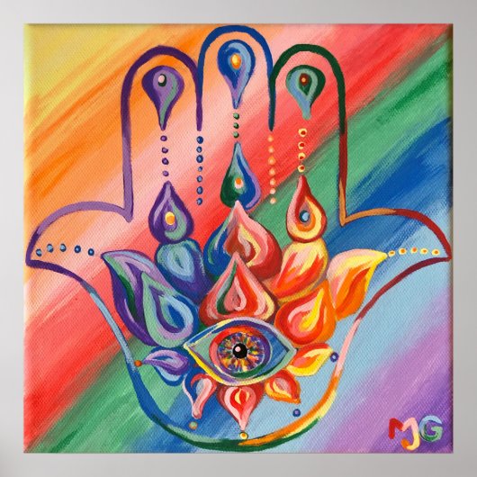 Rainbow Hamsa Poster (Vorne)