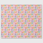 Rainbow Hand Gezeichnet Weihnachtsfeiertage Geschenkpapier (Flach)