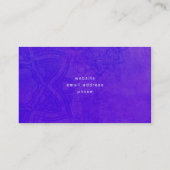 Rainbow Hand Peace Sign Acid Lila Hintergrund Visitenkarte (Rückseite)