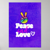 Rainbow Hand Peace Signature Peace Peace and Liebe Poster (Vorne)