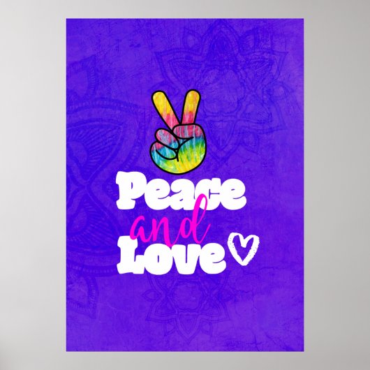 Rainbow Hand Peace Signature Peace Peace and Liebe Poster (Vorne)