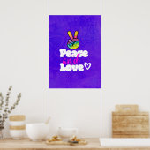Rainbow Hand Peace Signature Peace Peace and Liebe Poster (Küche)