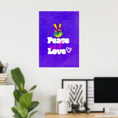 Rainbow Hand Peace Signature Peace Peace and Liebe Poster (Heimbüro)