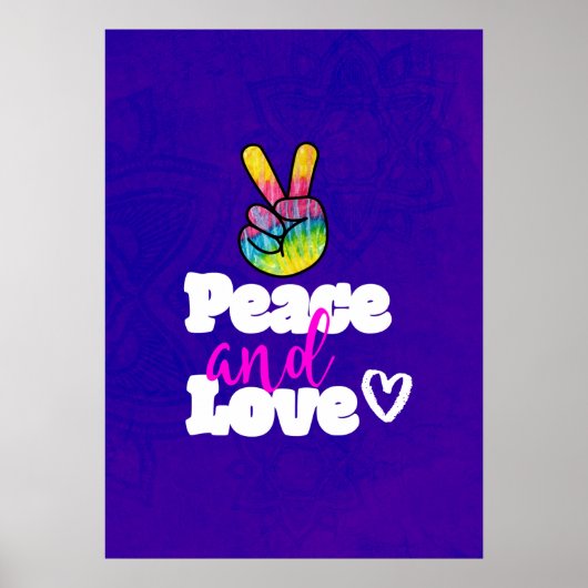 Rainbow Hand Peace Signature Peace Peace and Liebe Poster (Vorne)