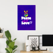 Rainbow Hand Peace Signature Peace Peace and Liebe Poster (Heimbüro)