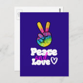 Rainbow Hand Peace Signature Peace Peace and Liebe Postkarte (Vorne/Hinten)