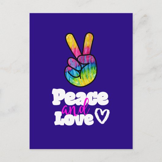 Rainbow Hand Peace Signature Peace Peace and Liebe Postkarte (Vorderseite)