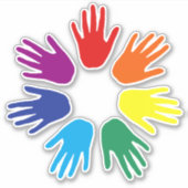 Rainbow Hände Aufkleber (Vorderseite)