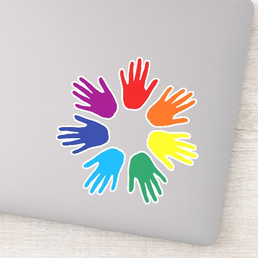 Rainbow Hände Aufkleber (Detail)