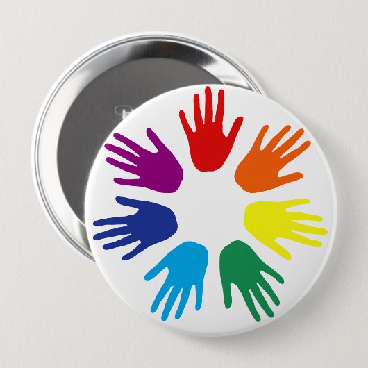 Rainbow Hände Button (Vorne & Hinten)