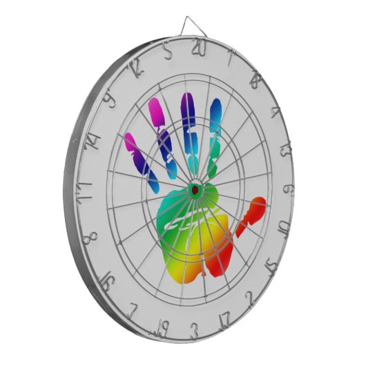 Rainbow Hände Dartscheibe (Vorderseite Links)