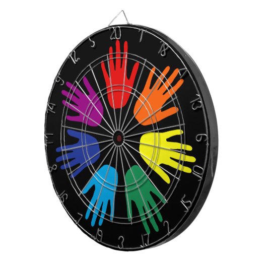Rainbow Hände Dartscheibe (Vorderseite rechts)