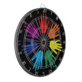 Rainbow Hände Dartscheibe (Vorderseite Links)