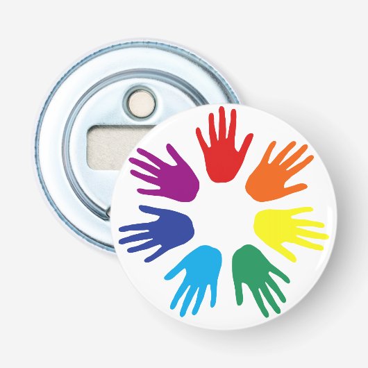 Rainbow Hände Flaschenöffner (Vorderseite)