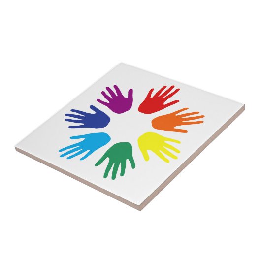 Rainbow Hände Fliese (Seite)