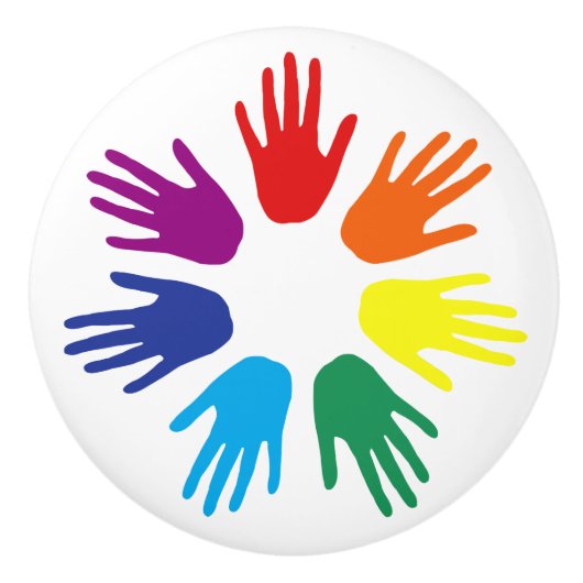 Rainbow Hände Keramikknauf (Vorderseite)