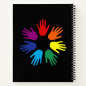 Rainbow Hände Notizbuch (Rückseite)
