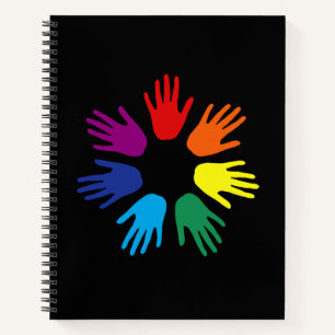 Rainbow Hände Notizbuch