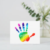 Rainbow Hände Postkarte (Stehend Vorderseite)