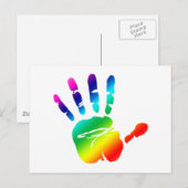 Rainbow Hände Postkarte (Vorne/Hinten)