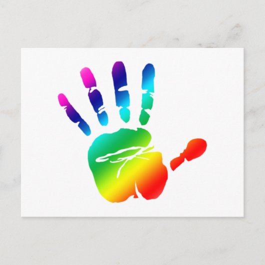 Rainbow Hände Postkarte (Vorderseite)