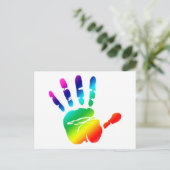 Rainbow Hände Postkarte (Stehend Vorderseite)