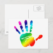 Rainbow Hände Postkarte (Vorne/Hinten)