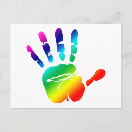 Rainbow Hände Postkarte (Vorderseite)