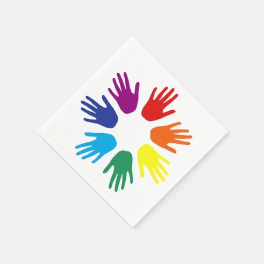 Rainbow Hände Serviette (Ecke)