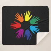 Rainbow Hände Sherpadecke (Vorderseite (Horizontal))