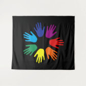 Rainbow Hände Wandteppich (Vorderseite (Horizontal))
