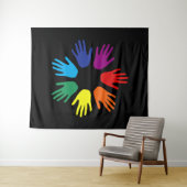 Rainbow Hände Wandteppich (Beispiel (Horizontal))