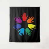 Rainbow Hände Wandteppich (Vorderseite)