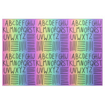 Rainbow Handgeschriebene ABCs-Fabric