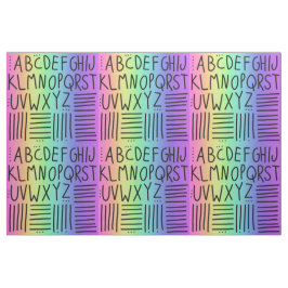 Rainbow Handgeschriebene ABCs-Fabric Stoff