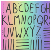 Rainbow Handgeschriebene ABCs-Fabric Stoff (Nahaufnahme)