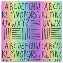 Rainbow Handgeschriebene ABCs-Fabric