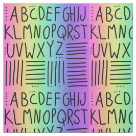 Rainbow Handgeschriebene ABCs-Fabric Stoff