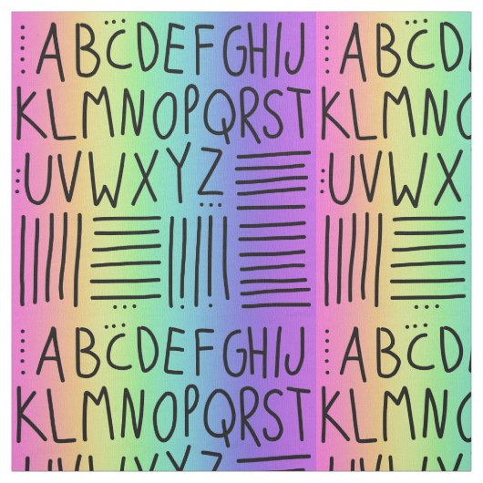 Rainbow Handgeschriebene ABCs-Fabric Stoff (Muster)