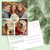 Rainbow HandGezeichnet Niedlicher Urlaub CUSTOM 3 Postkarte