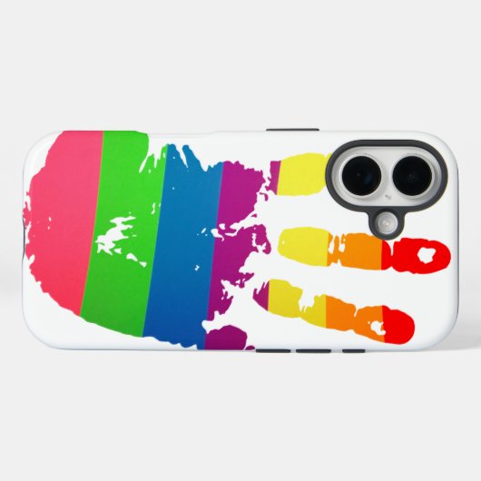 Rainbow Handprint Case-Mate iPhone Hülle (Rückseite (Horizontal))