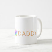 Rainbow Handprint DADDY Liebe Kaffeetasse (VorderseiteRechts)