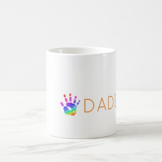 Rainbow Handprint DADDY Liebe Kaffeetasse (Mittel)