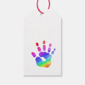 Rainbow Handprint Farbenfrohe Kinder Moderner Unis Geschenkanhänger (Vorderseite)
