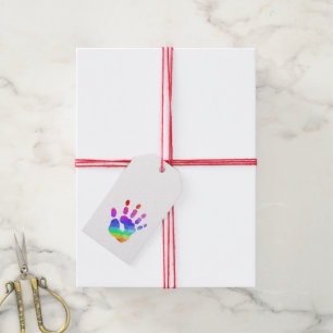 Rainbow Handprint Farbenfrohe Kinder Moderner Unis Geschenkanhänger