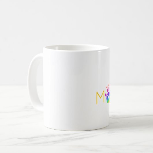 Rainbow Handprint MOMMY Liebe Mothers Day Keepake Kaffeetasse (Vorderseite Links)