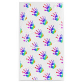 Rainbow Handprint Muster Kids Colorful Fun Kleine Geschenktüte (Rückseite)