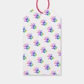 Rainbow Handprint NAME Farbiger Spaß Geschenkanhänger (Rückseite)